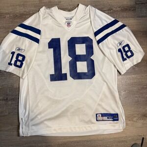 Reebok NFL Indianapolis Colts Peyton Manning 18 Jersey Mens XL White Blue Mesh